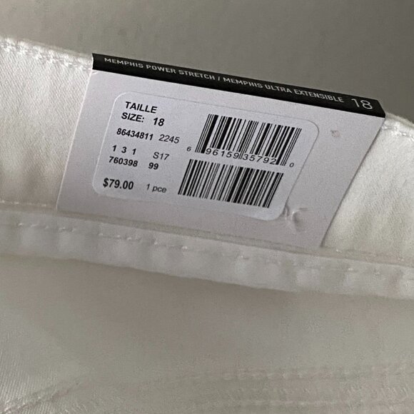 NWT Michel Studio Collection White Cotton Blend Skinny Leg Pants - Picture 11 of 14